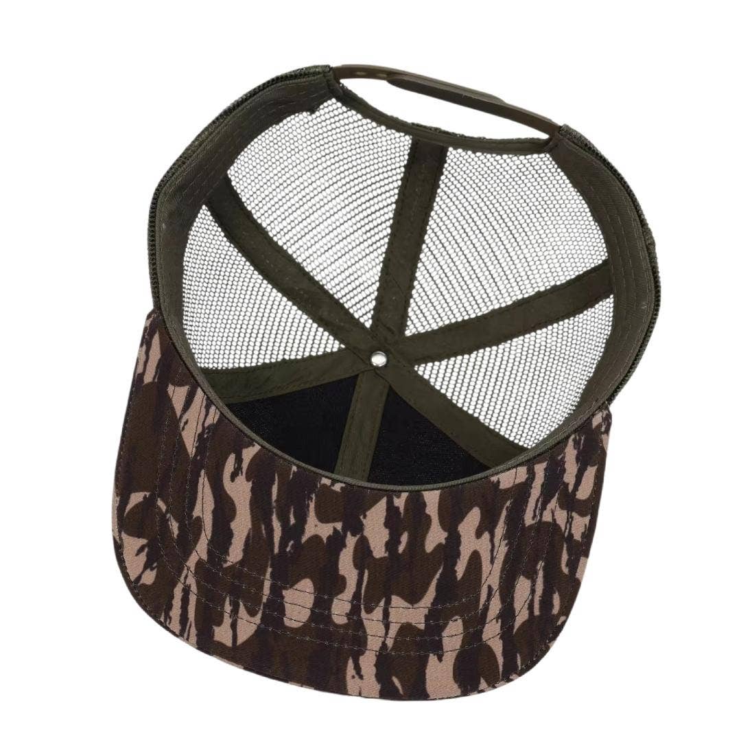 Kids 7 Panel Bottom Camo Snapback Hat