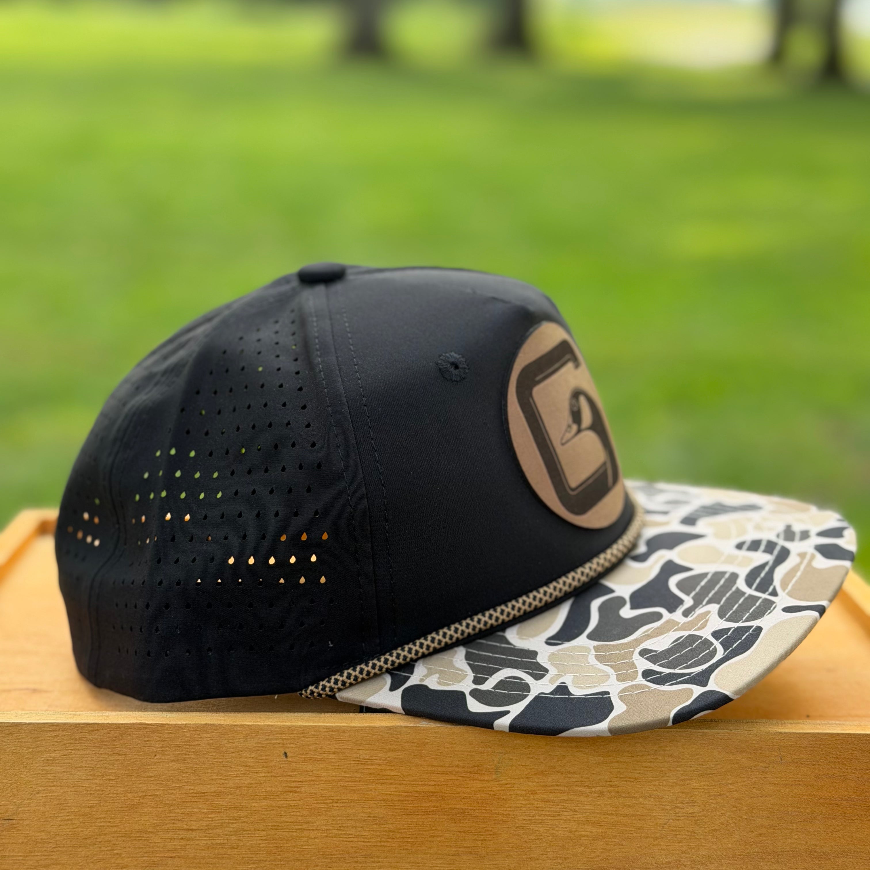 Perforated Structured Black-Coyote Camo / Black-Tan Rope