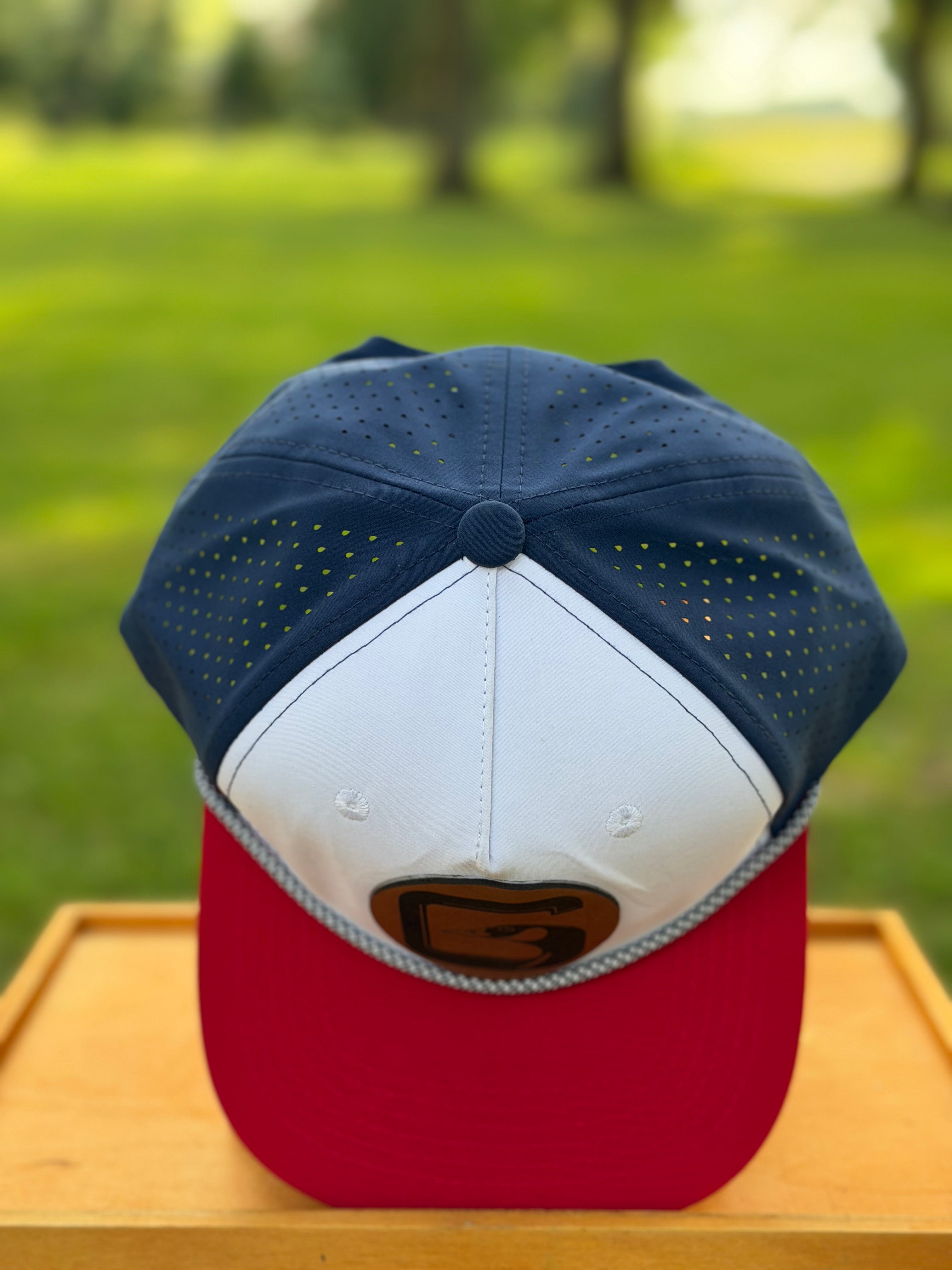 Perforated Structured Red-White-Blue / Navy-White Rope