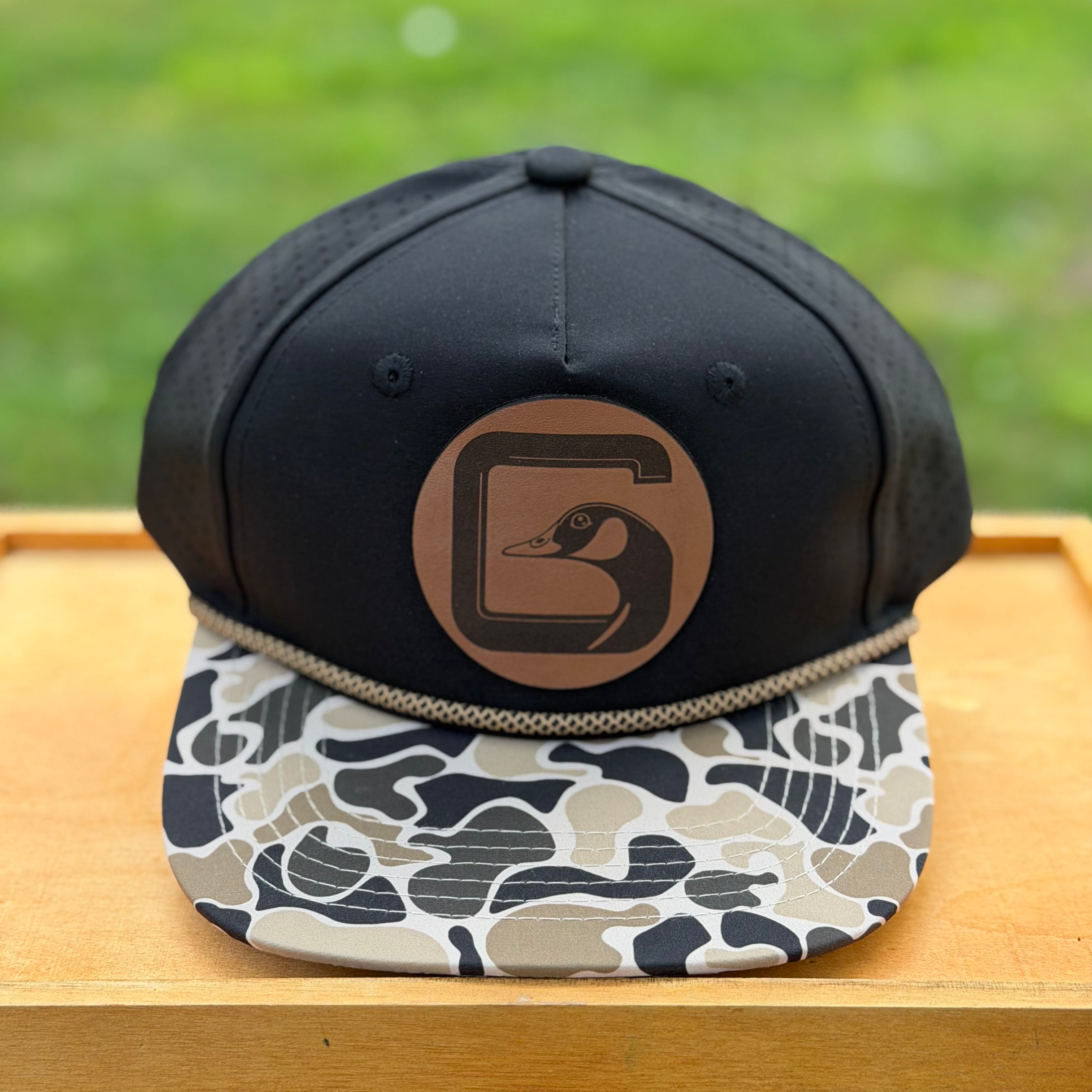 Perforated Structured Black-Coyote Camo / Black-Tan Rope